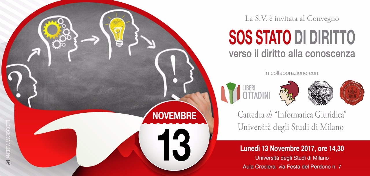 13 novembre 2017, Università di Milano: verso il Diritto alla Conoscenza