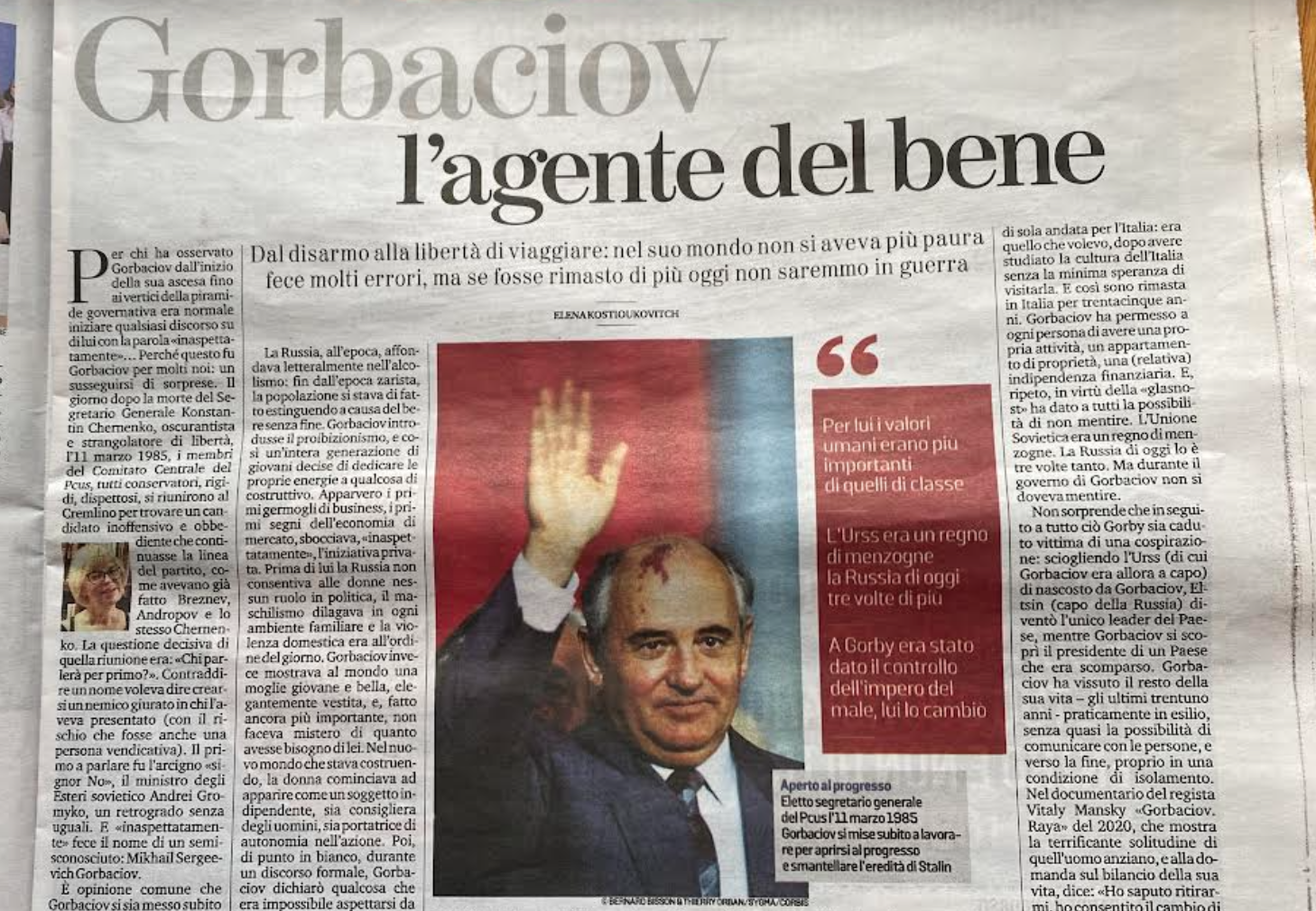 “Gorbaciov, l’agente del bene”: l’analisi di Elena Kostioukovitch su La Stampa